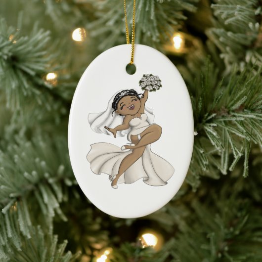 Happy Bride 11 Keramisch Ornament (Boom)