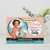 Happy Bride Douche uitnodiging - Roze (Staand voorkant)