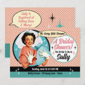 Happy Bride Douche uitnodiging - Roze (Voorkant / Achterkant)