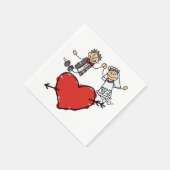 Happy Bride Groom High Five Heart Servetten (Hoek)