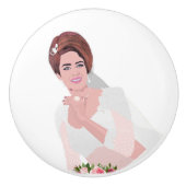 HAPPY BRIDE KERAMISCHE KNOP (Voorkant)