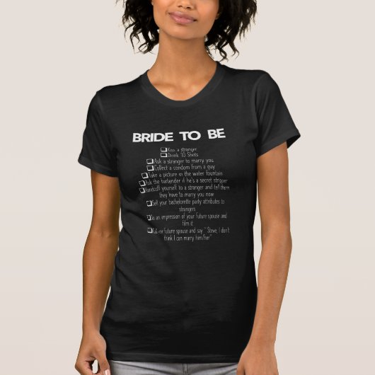 Happy Bride to Be Checklist T-Shirt (Voorkant)