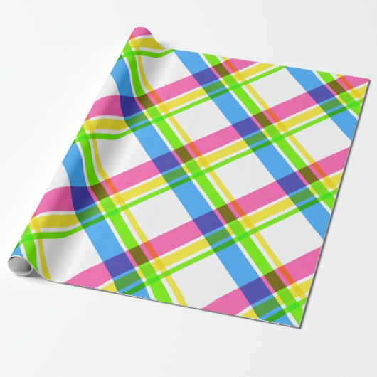 Happy & Bright Plaid inpakpapier (Uitgerold)