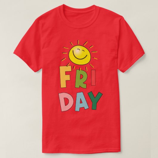 Happy Bright Sunny Vrijdag T-shirt (Design voorkant)
