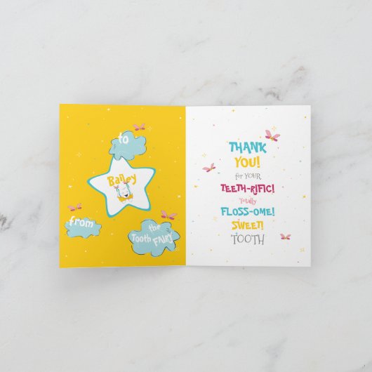 Happy Bright Tooth Fairy Land Sparkly Magisch Plez Kaart (Binnen)