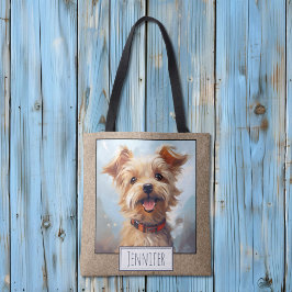 Happy Bright Yorkie Yorkshire Terrier hondennaam Tote Bag