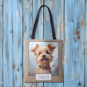 Happy Bright Yorkie Yorkshire Terrier hondennaam Tote Bag