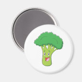 Happy Broccoli Vegetable Smiling Magneet (Voorkant / Achterkant)