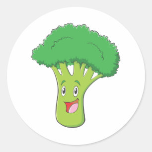 Happy Broccoli Vegetable Smiling Ronde Sticker
