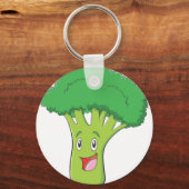 Happy Broccoli Vegetable Smiling Sleutelhanger (Voorkant)