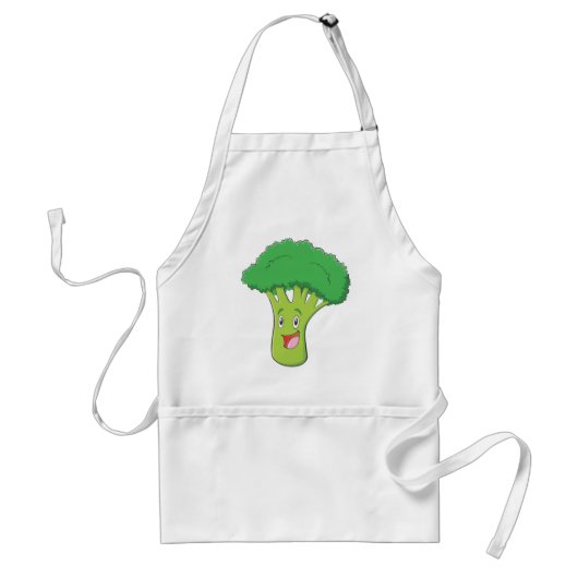 Happy Broccoli Vegetable Smiling Standaard Schort (Voorkant)