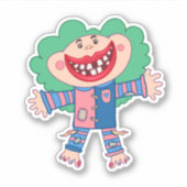 Happy Broke Funny Girl Sticker (Voorkant)