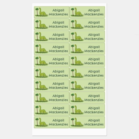 Happy brontosaurus dinosaurus cartoon gepersonalis labels (Vel)