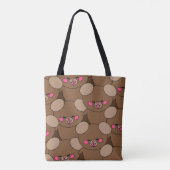 Happy Brown Beer Cute Tote Bag (Achterkant)