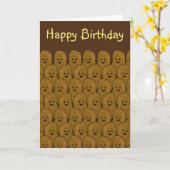 Happy Brown Funny Potaten Kaart (Gele Bloem)