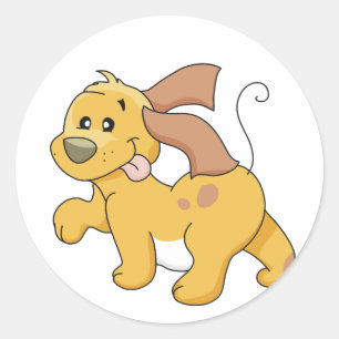 Happy Brown Hond Tshirts en Geschenken Ronde Sticker