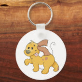 Happy Brown Hond Tshirts en Geschenken Sleutelhanger (Voorkant)