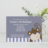 Happy Brown Monkey Fun 5 x 7 verjaardag Kaart (Staand voorkant)