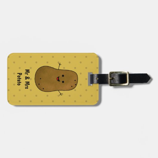 Happy Brown Potato gepersonaliseerd Bagagelabel (Voorkant horizontaal)
