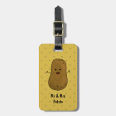 Happy Brown Potato gepersonaliseerd Bagagelabel (Voorkant verticaal)