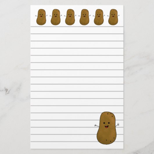 Happy Brown Potato Stationery Briefpapier (Voorkant)