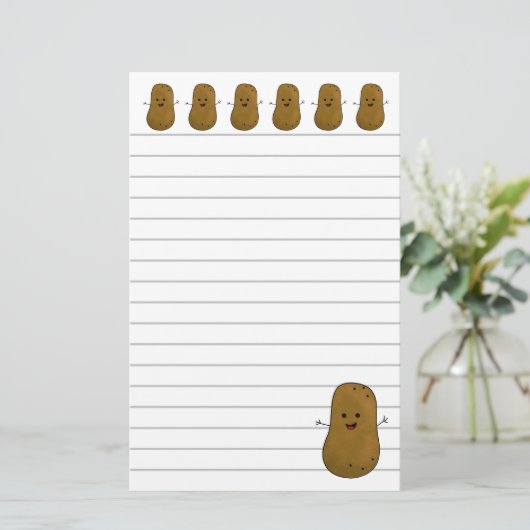 Happy Brown Potato Stationery Briefpapier (Staand voorkant)