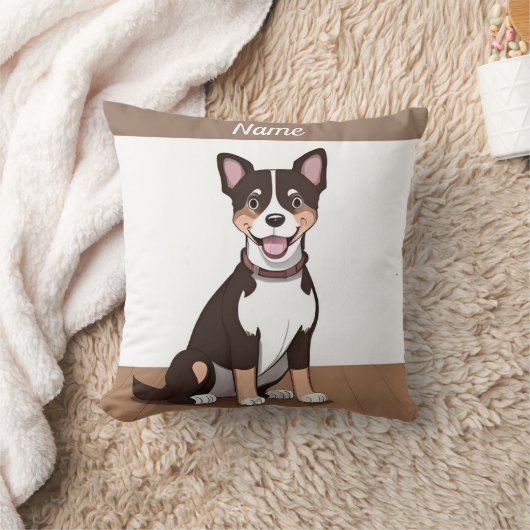 Happy Brown Puppy Dog Kussen (Deken)