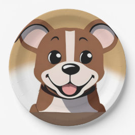 Happy Brown Puppy Hond Glimlachend Helder Papieren Bordje