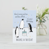 Happy BRRthday Pinguin Verjaardagstaart Maak een W Kaart (Staand voorkant)