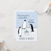 Happy BRRthday Pinguin Verjaardagstaart Maak een W Kaart (Voorkant / Achterkant in situ)