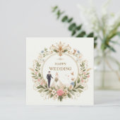 Happy bruiloft wenskaart feestdagenkaart (Staand voorkant)