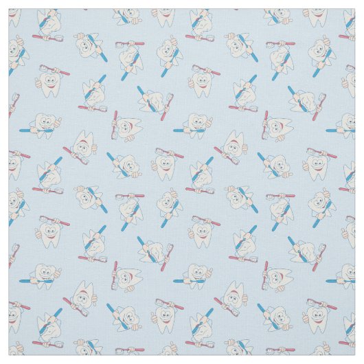 Happy Brushing Teeth Pattern Stof (Swatch)