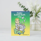Happy Bubble Dag 8 januari Briefkaart (Staand voorkant)