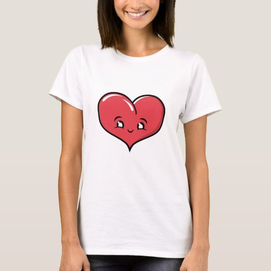 Happy Bubble Heart Design T-shirt (Voorkant)
