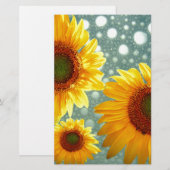 Happy Bubble Sunflower Briefpapier (Voorkant / Achterkant)