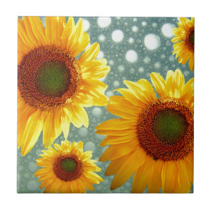Happy Bubble Sunflower Tegeltje