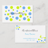 Happy Bubbles Blauw Geel Patroon Visitekaartje (Voorkant / Achterkant)