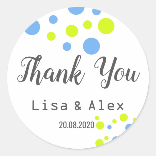 Happy Bubbles Dank u bruiloft Sticker (Voorkant)