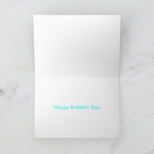 Happy Bubble's Day Birthday Card with Fish Kaart (Binnen)
