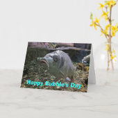 Happy Bubble's Day Birthday Card with Fish Kaart (Gele Bloem)