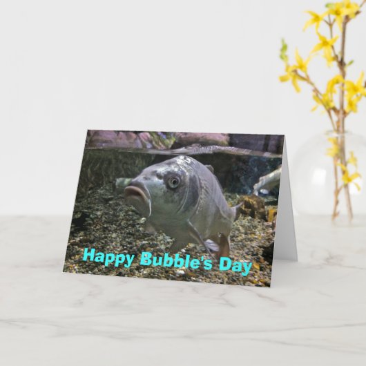 Happy Bubble's Day Birthday Card with Fish Kaart (Gele Bloem)