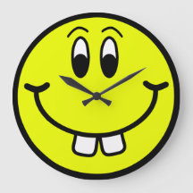 Happy Buck Tooth Smilling Face Wall Clock
