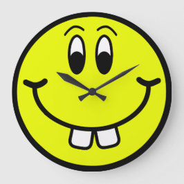 Happy Buck Tooth Smilling Face Wall Clock Grote Klok