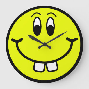 Happy Buck Tooth Smilling Face Wall Clock Grote Klok