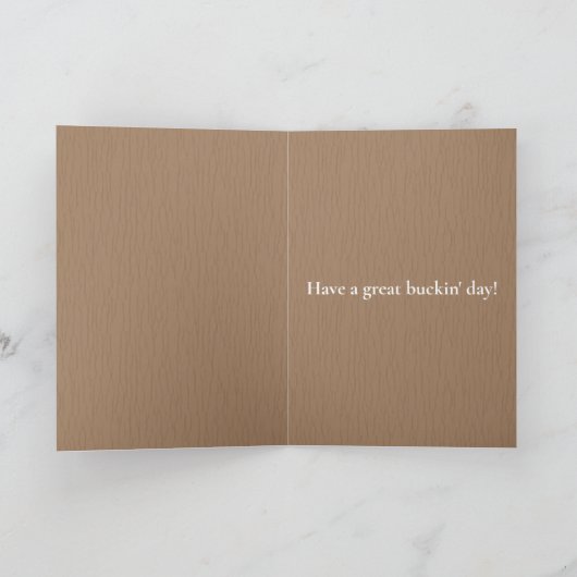 Happy Buckin Birthday Hunting Kaart (Binnen)