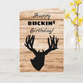 Happy Buckin Birthday Hunting Kaart (Gele Bloem)