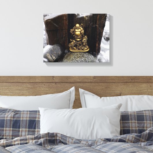 Happy Buddha Among the Crashing Waves Canvas Afdruk (Insitu (Slaapkamer))