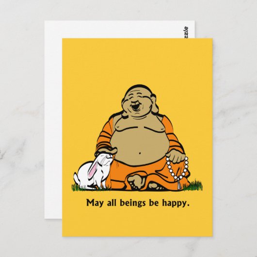 HAPPY BUDDHA BRIEFKAART (Voorkant / Achterkant)
