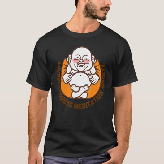 Happy Buddha Loving Kindness Metta Blessing Prayer T-shirt (Voorkant)