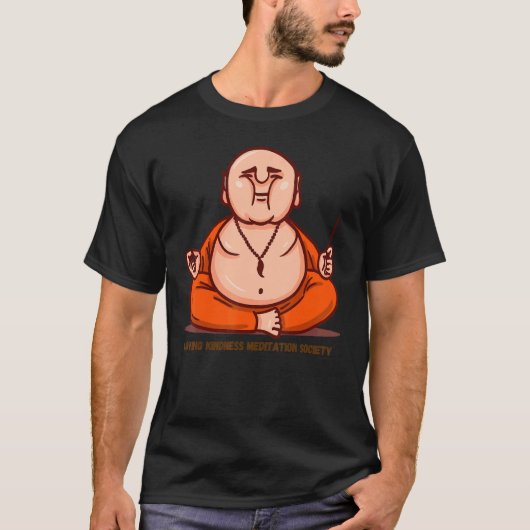 Happy Buddha Loving Kindness Metta Blessing Prayer T-shirt (Voorkant)